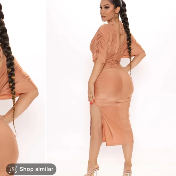 Fashion Nova ruched dress NWT - Picture 6 of 16